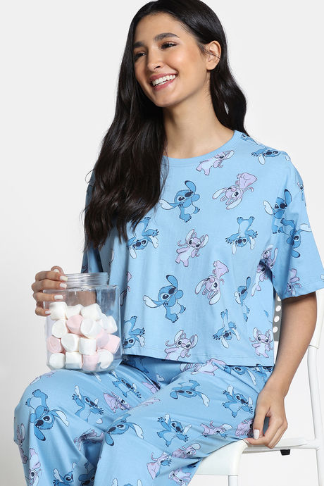 Zivame 2 Mile Fashion Knit Cotton Loungewear Set - Dusk Blue — image 2